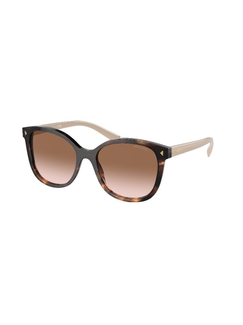 New Prada Women's Sunglasses Havana Square Brown Lens Acetate Frame PR 22ZS 53